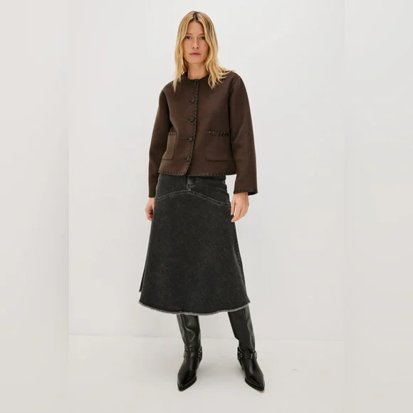 Rails Melanie Jacket Wool Dark Brown M - Picture 12 of 16